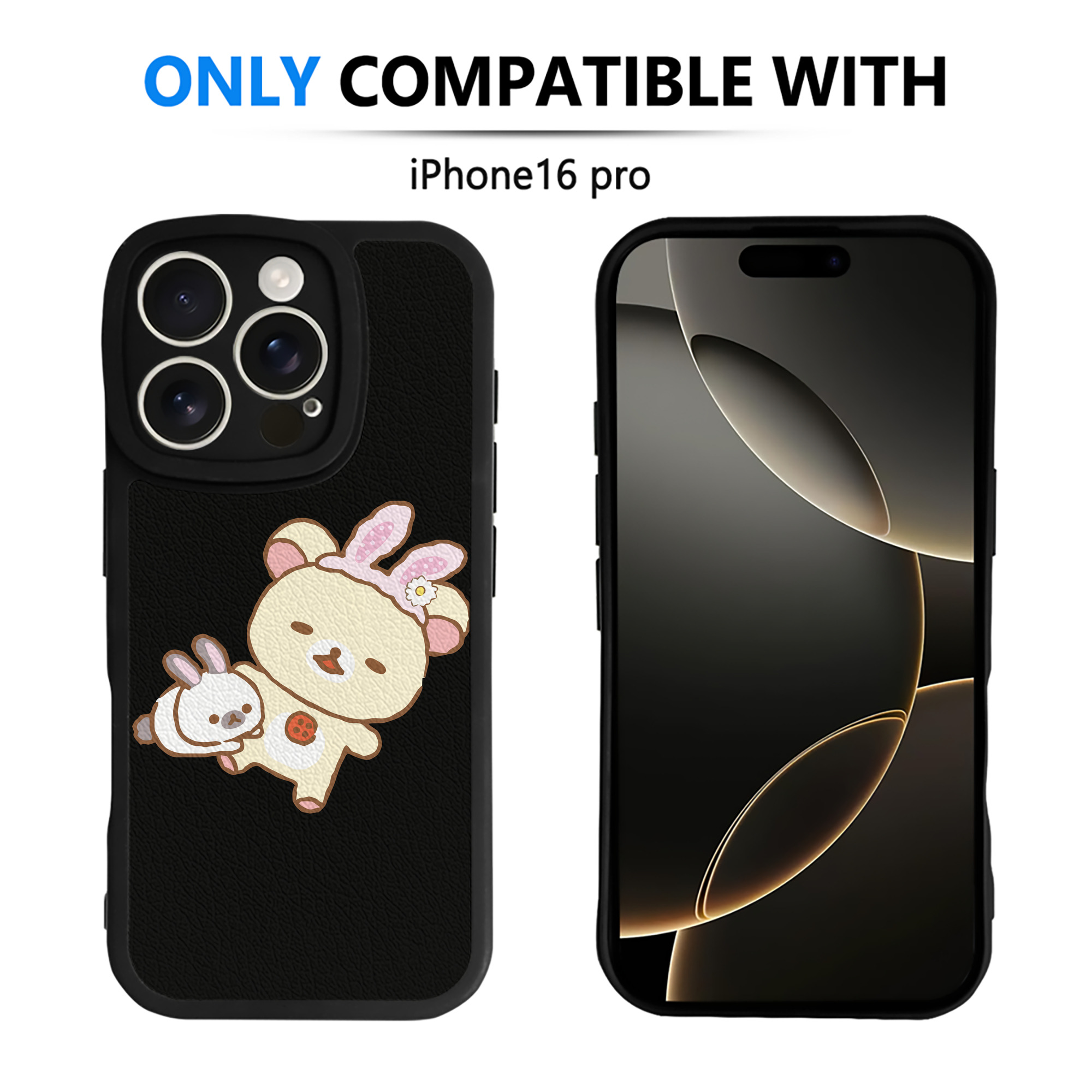 （画像用） リラックマ リラックマ キイロイトリ Rilakkuma Korilakkuma Kiiroitori 【iPhone 16シリーズ対応】シリコンスマホケース（レザー調） 材質：シリコン